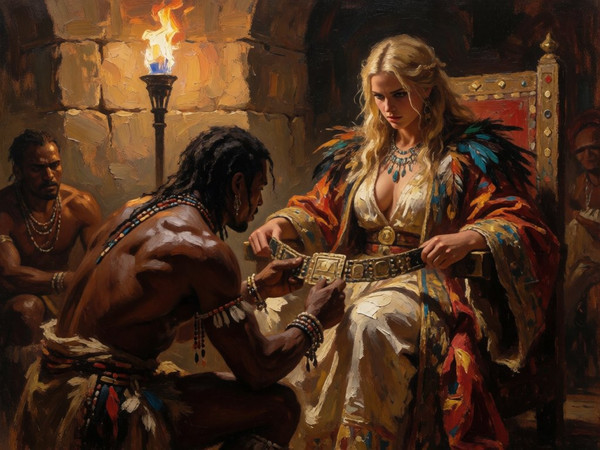 Krea 2 Turbo — Tribal Guardian's Desire — Oil Painting