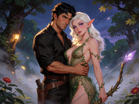 Krea 2 Turbo — Fantasy Romance in the Whispering Grove — Pin-Up