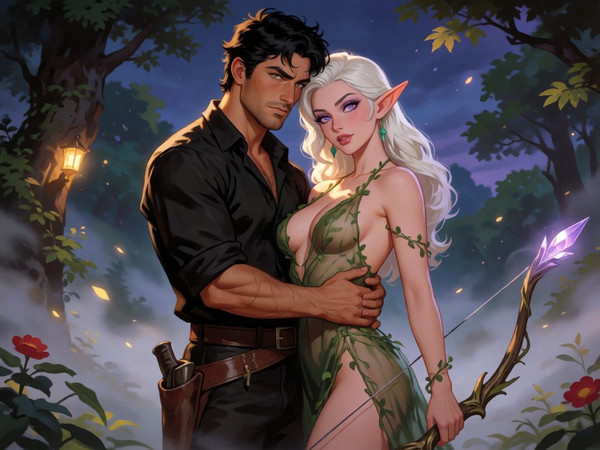 Krea 2 Turbo — Fantasy Romance in the Whispering Grove — Pin-Up