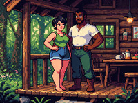 Krea 2 Turbo — Cabin in the Woods — Pixel Art
