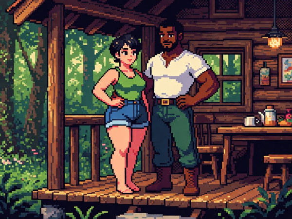 Krea 2 Turbo — Cabin in the Woods — Pixel Art