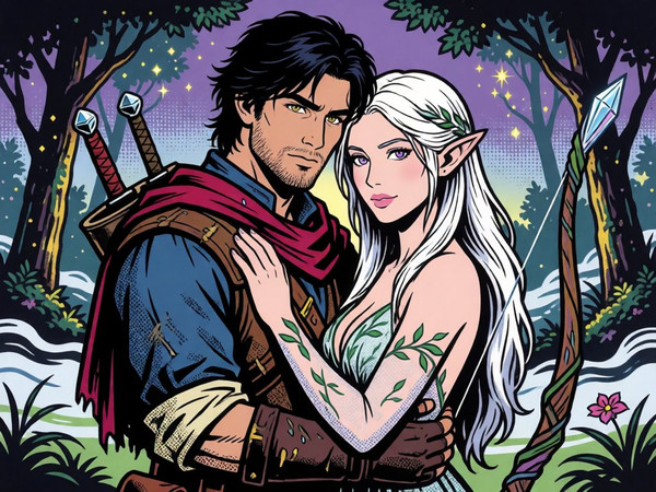 Krea 2 Turbo — Fantasy Romance in the Whispering Grove — Pop Art