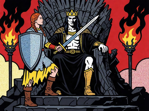 Krea 2 Turbo — The Shieldmaiden and the Dark Lord — Pop Art