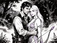 Krea 2 Turbo — Fantasy Romance in the Whispering Grove — Pulp Ink