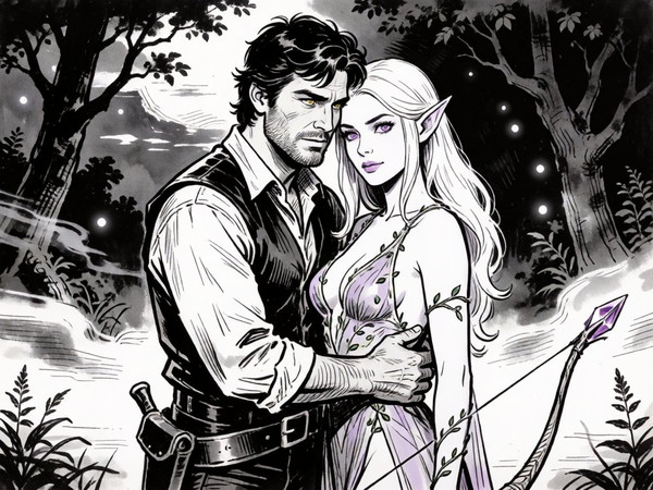 Krea 2 Turbo — Fantasy Romance in the Whispering Grove — Pulp Ink
