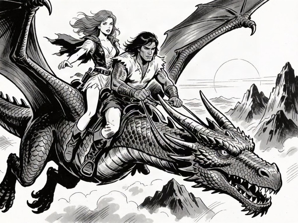 Krea 2 Turbo — Dragonrider at Dawn — Pulp Ink