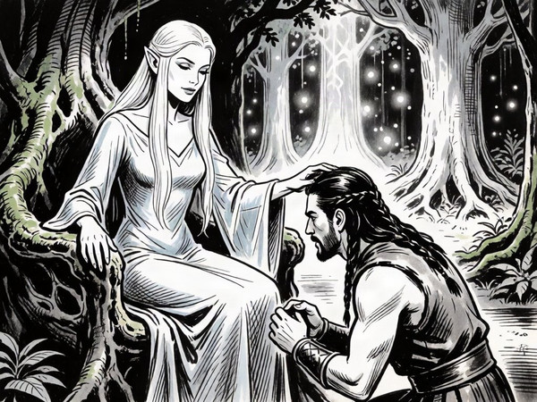 Krea 2 Turbo — The Elven Queen's Champion — Pulp Ink