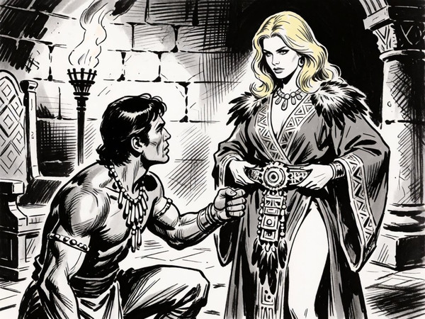 Krea 2 Turbo — Tribal Guardian's Desire — Pulp Ink