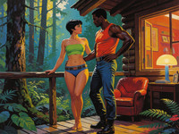 Krea 2 Turbo — Cabin in the Woods — Retro Sci-Fi