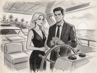Krea 2 Turbo — Luxury Yacht Romance — Sketch