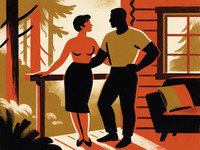 Krea 2 Turbo — Cabin in the Woods — Vintage Poster