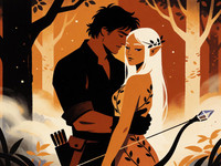 Krea 2 Turbo — Fantasy Romance in the Whispering Grove — Vintage Poster