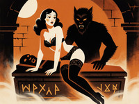 Krea 2 Turbo — Moonlit Horror-Erotica Blend — Vintage Poster