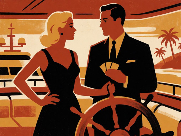Krea 2 Turbo — Luxury Yacht Romance — Vintage Poster