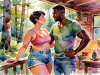 Krea 2 Turbo — Cabin in the Woods — Watercolor