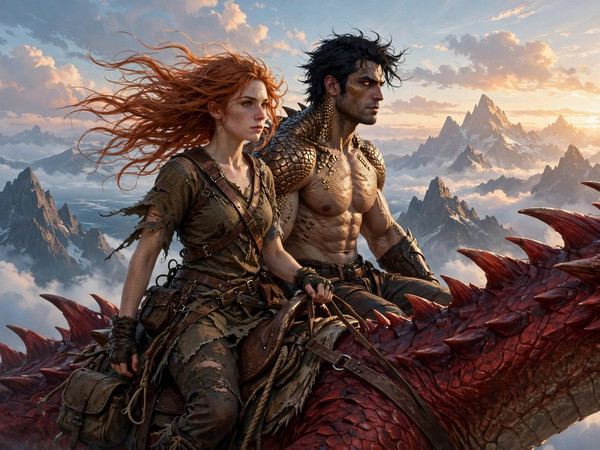 Muse — Dragonrider at Dawn — Digital Art