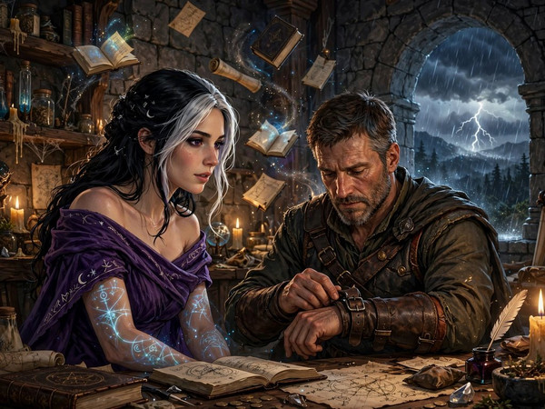 Muse — A Night in the Sorceress's Tower — Digital Art