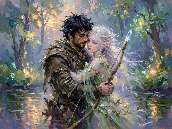 Muse — Fantasy Romance in the Whispering Grove — Impressionism