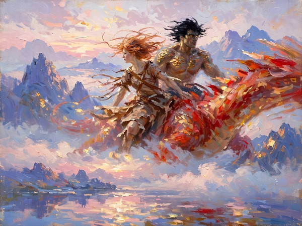 Muse — Dragonrider at Dawn — Impressionism