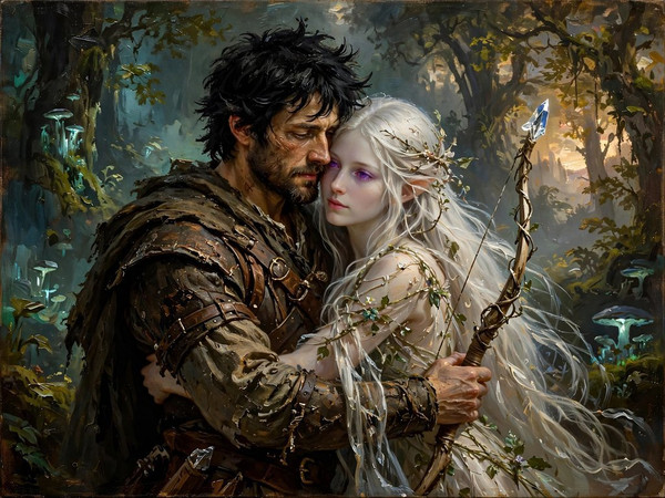 Muse — Fantasy Romance in the Whispering Grove — Oil Painting