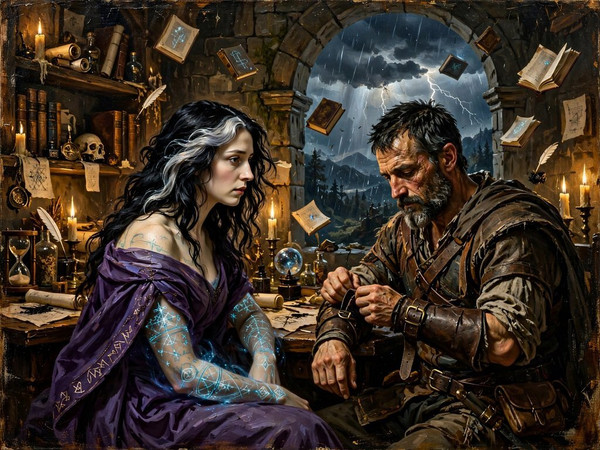 Muse — A Night in the Sorceress's Tower — Oil Painting