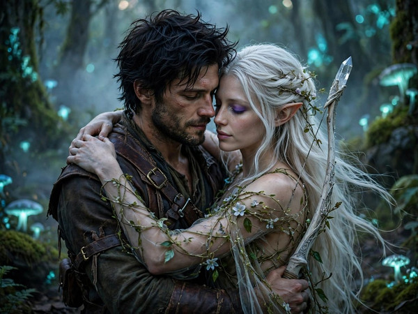 Muse — Fantasy Romance in the Whispering Grove — Photorealistic