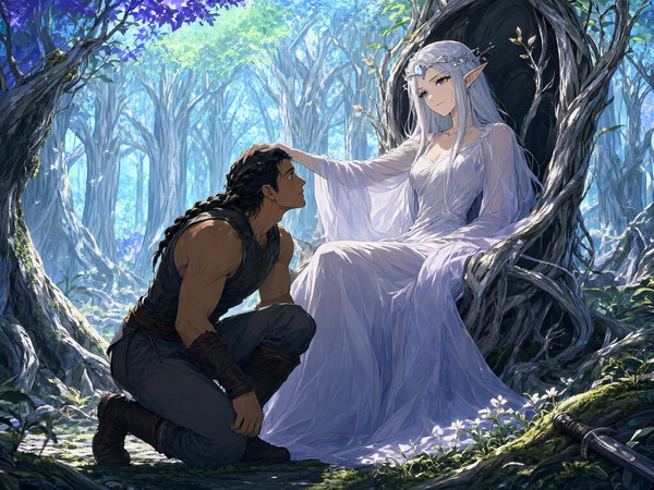 Qwen Image 2.1 — The Elven Queen's Champion — Anime