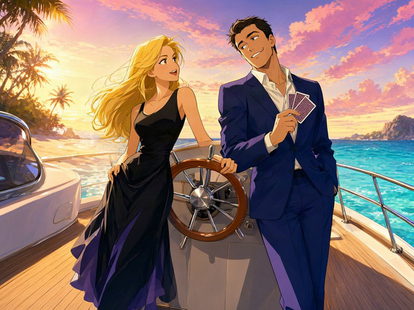 Qwen Image 2.1 — Luxury Yacht Romance — Anime