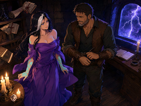 Qwen Image 2.1 — A Night in the Sorceress's Tower — Anime