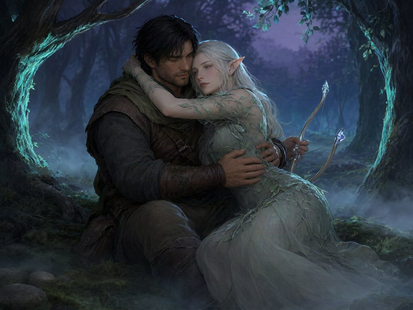 Qwen Image 2.1 — Fantasy Romance in the Whispering Grove — Digital Art