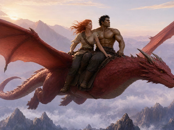 Qwen Image 2.1 — Dragonrider at Dawn — Digital Art