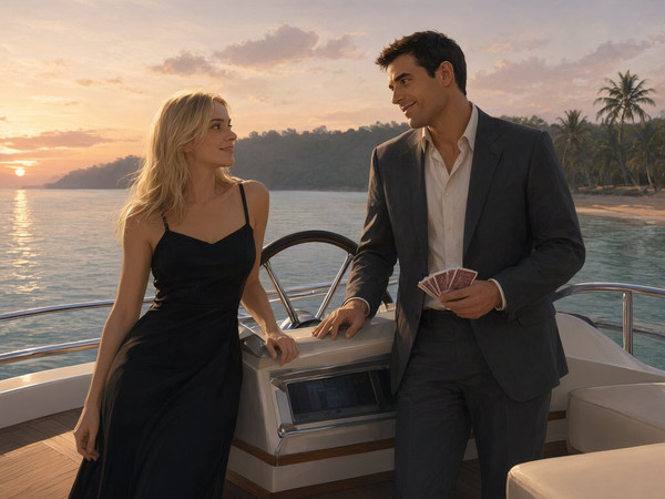 Qwen Image 2.1 — Luxury Yacht Romance — Digital Art