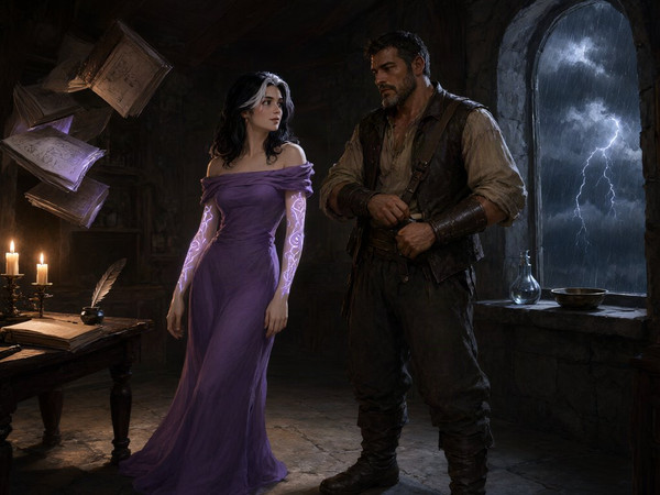 Qwen Image 2.1 — A Night in the Sorceress's Tower — Digital Art