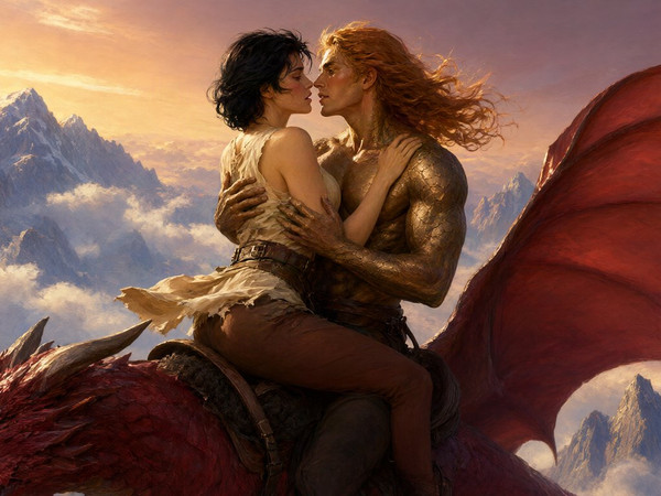 Qwen Image 2.1 — Dragonrider at Dawn — Classic Romance
