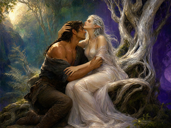 Qwen Image 2.1 — The Elven Queen's Champion — Classic Romance