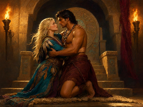 Qwen Image 2.1 — Tribal Guardian's Desire — Classic Romance