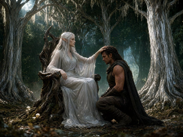 Qwen Image 2.1 — The Elven Queen's Champion — Dark Fantasy