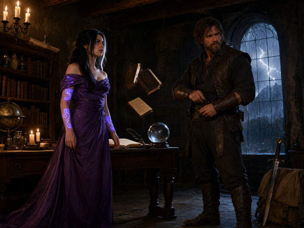 Qwen Image 2.1 — A Night in the Sorceress's Tower — Dark Fantasy