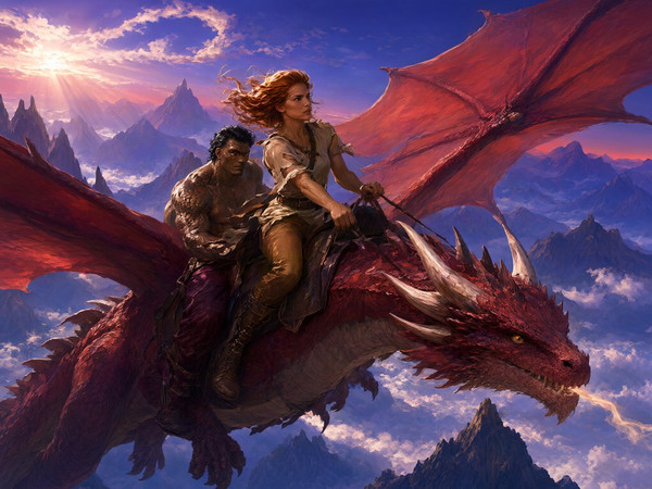 Qwen Image 2.1 — Dragonrider at Dawn — Epic Fantasy