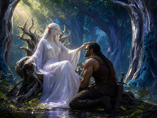 Qwen Image 2.1 — The Elven Queen's Champion — Epic Fantasy