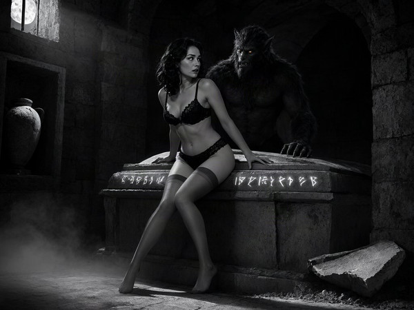 Qwen Image 2.1 — Moonlit Horror-Erotica Blend — Film Noir