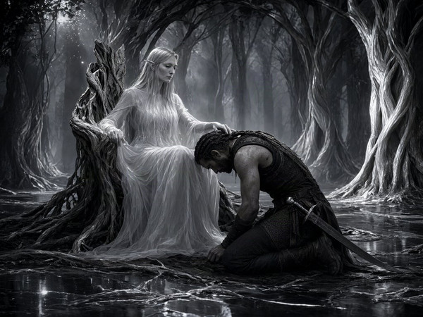Qwen Image 2.1 — The Elven Queen's Champion — Film Noir