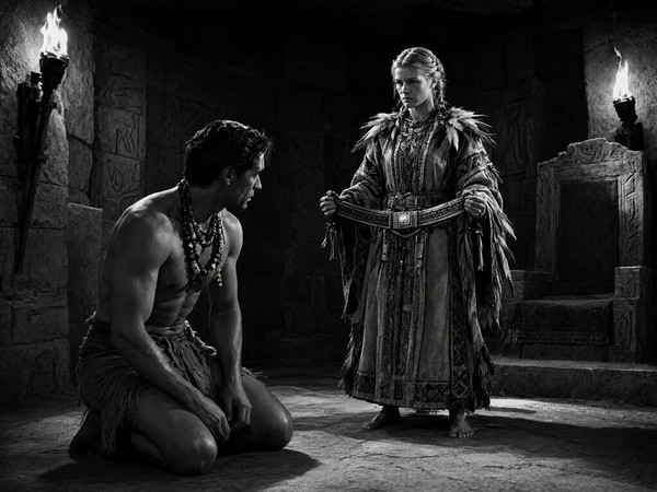 Qwen Image 2.1 — Tribal Guardian's Desire — Film Noir