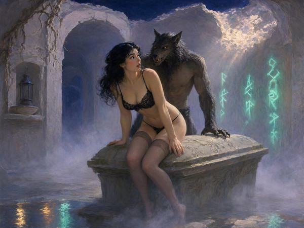 Qwen Image 2.1 — Moonlit Horror-Erotica Blend — Impressionism