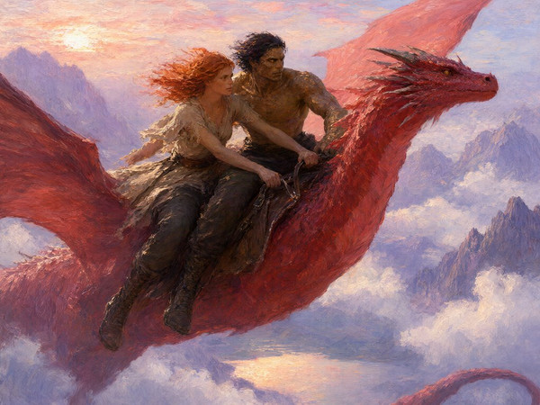 Qwen Image 2.1 — Dragonrider at Dawn — Impressionism