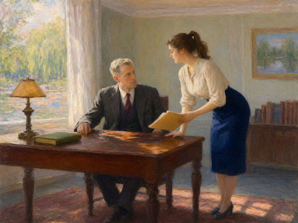 Qwen Image 2.1 — Office Heat Classics — Impressionism