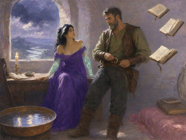 Qwen Image 2.1 — A Night in the Sorceress's Tower — Impressionism