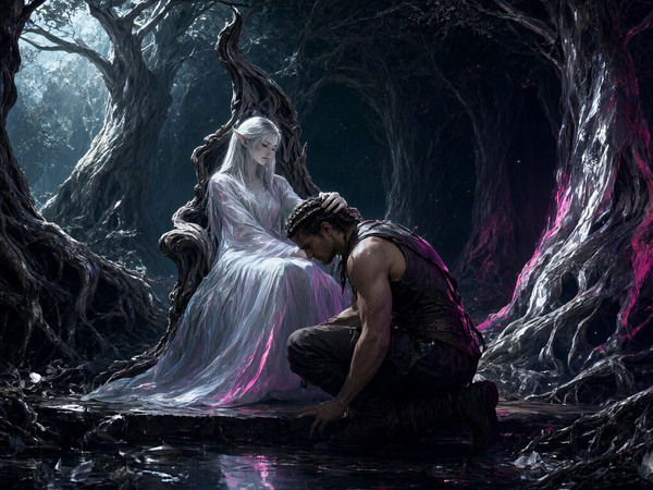 Qwen Image 2.1 — The Elven Queen's Champion — Neo Noir