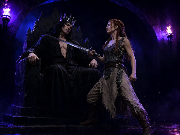 Qwen Image 2.1 — The Shieldmaiden and the Dark Lord — Neo Noir