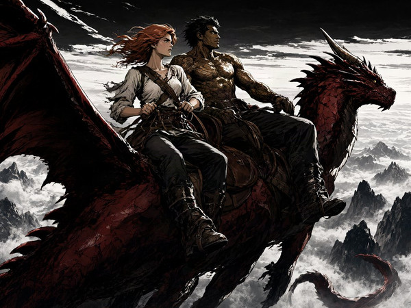 Qwen Image 2.1 — Dragonrider at Dawn — Noir Comic